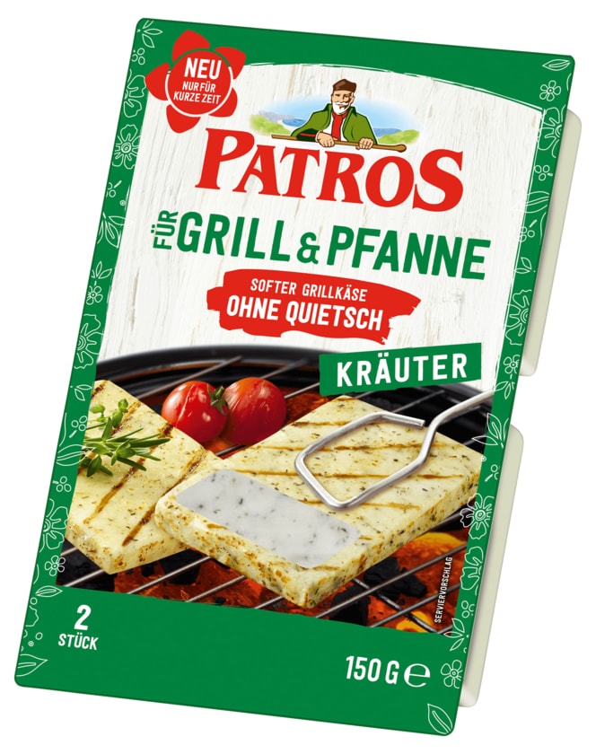 Patros Für Grill & Pfanne Grillkäse Kräuter 150g